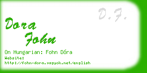 dora fohn business card